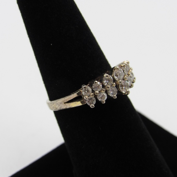 Vintage Size 7 Sterling Simple Rustic CZ Ring - Picture 3 of 8